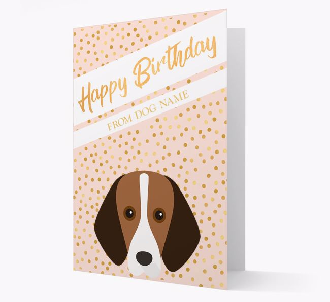 Personalized 'Happy Birthday' Gold Detail {breedFullName} Card